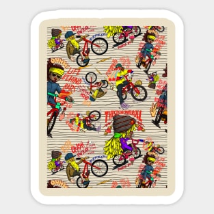 bike gang pattern Sticker